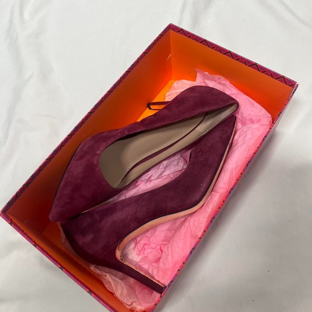 Tory Burch Shoes New Tory Burch Elana Suede 85mm Pump kitten Heels - Picture 2 of 8